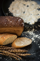 Image showing Bread composition with wheats