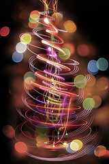 Image showing christmas tree from the color xmas lights