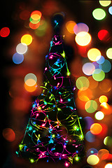 Image showing christmas tree from the color xmas lights