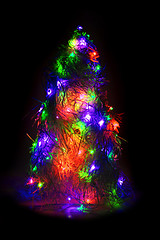 Image showing christmas tree from the color xmas lights