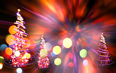 Image showing abstract christmas forest 