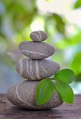 Image showing Balanced pebbles isolated