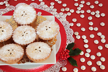 Image showing Mince Pies with Holly