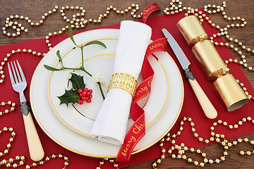 Image showing Christmas Table Setting