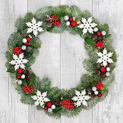 Image showing Christmas Snowflake Wreath