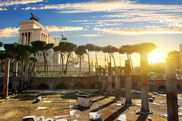 Image showing Vittoriano and Forum Traiani