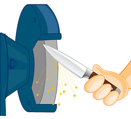 Image showing Sharpening the knife on tool