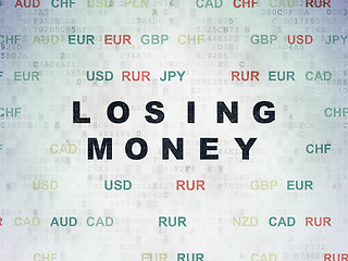 Image showing Currency concept: Losing Money on Digital Data Paper background