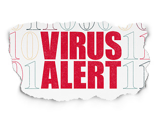 Image showing Safety concept: Virus Alert on Torn Paper background