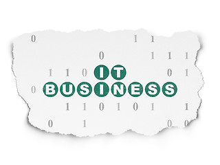 Image showing Business concept: IT Business on Torn Paper background