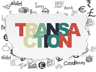 Image showing Money concept: Transaction on Torn Paper background