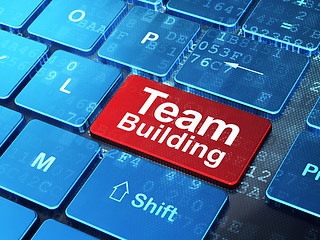 Image showing Business concept: Team Building on computer keyboard background