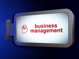 Image showing Business concept: Business Management and Head With Finance Symbol on billboard background
