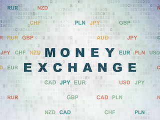 Image showing Currency concept: Money Exchange on Digital Data Paper background