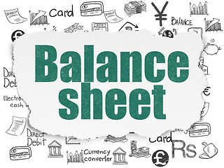 Image showing Money concept: Balance Sheet on Torn Paper background