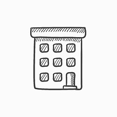 Image showing Condominium building sketch icon.