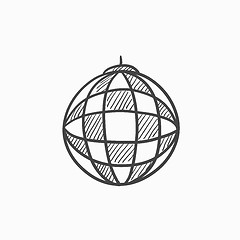 Image showing Disco ball sketch icon.