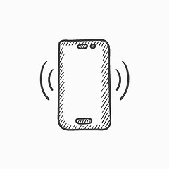 Image showing Vibrating phone sketch icon.