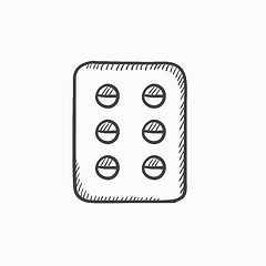 Image showing Plate of pills sketch icon.