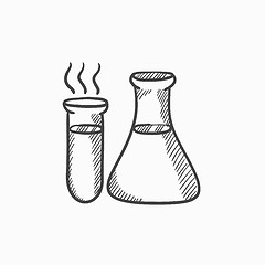 Image showing Laboratory equipment sketch icon.