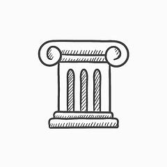 Image showing Ancient column sketch icon.