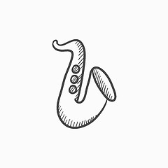 Image showing Saxophone sketch icon.