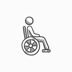 Image showing Disabled person sketch icon.