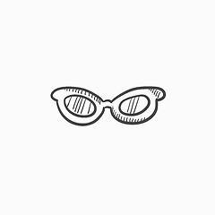 Image showing Eyeglasses sketch icon.