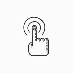 Image showing Touch screen gesture sketch icon.