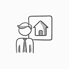 Image showing Real estate agent sketch icon.