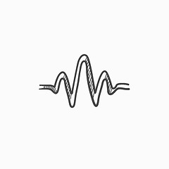 Image showing Sound wave sketch icon.