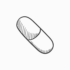 Image showing Capsule pill sketch icon.