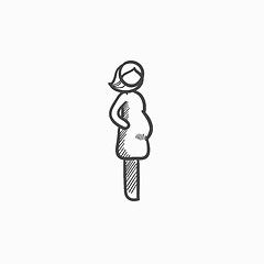 Image showing Pregnant woman sketch icon.