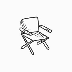 Image showing Folding chair sketch icon.