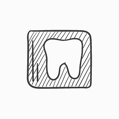 Image showing X-ray of tooth sketch icon.