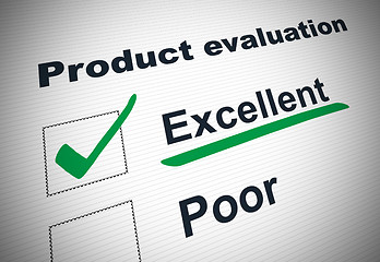 Image showing Product evaluation form
