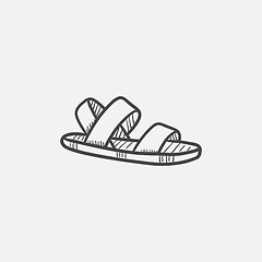 Image showing Sandal sketch icon.