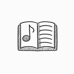 Image showing Music book sketch icon.