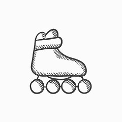 Image showing Roller skate sketch icon.