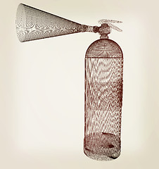 Image showing fire extinguisher. 3D illustration. Vintage style.