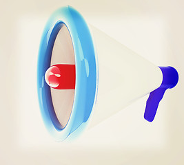 Image showing Loudspeaker as announcement icon. Illustration on white . 3D ill