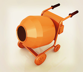 Image showing Concrete mixer. 3D illustration. Vintage style.