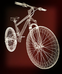 Image showing bicycle as a 3d wire frame object isolated. 3D illustration. Vin