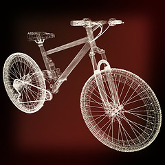 Image showing bicycle as a 3d wire frame object isolated. 3D illustration. Vin