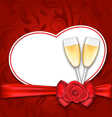 Image showing Celebration Card Heart Shaped for Happy Valentines Day