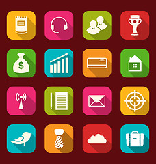 Image showing Collection simple flat icons of business and financial items, wi