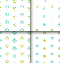 Image showing Set Seamless Pattern with Geometric Texture, Colorful Kid Patter