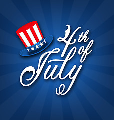 Image showing Happy 4th of July Card, Traditional American Banner