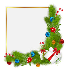 Image showing Decorative border from a traditional Christmas elements 
