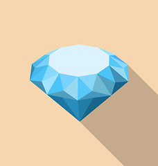 Image showing Flat Icon of Diamond with Long Shadow